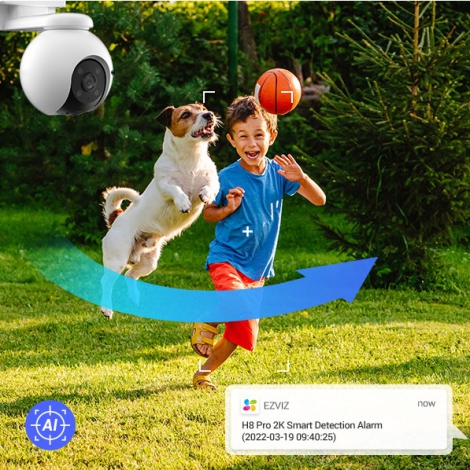 Camera wifi không dây Ezviz H8 Pro 2K quay quét Pan Tilt